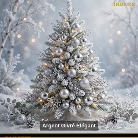 Vidéo démo des boules de Noël incassables DULUXE : sécuritaires enfants et animaux, Argent Givré, en français