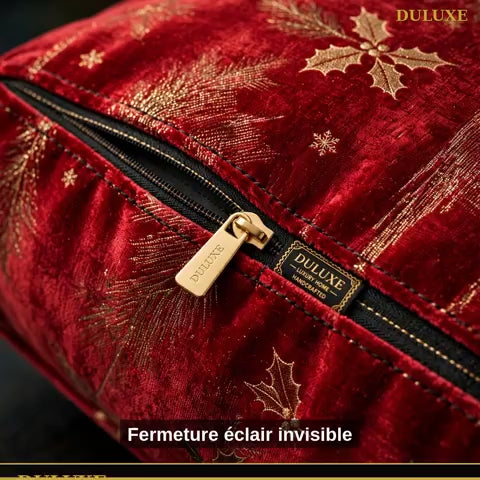 Vidéo démo des housses de coussin de Noël DULUXE : fermeture invisible, lot de 4 et idée cadeau, en français